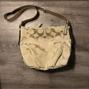 Coach Beige Signature Shoulder Bag